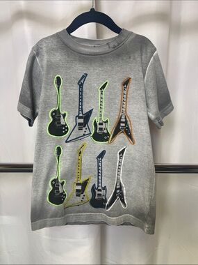 Mish boys Grey Guitar Graphic Short Sleeve Tee size 5